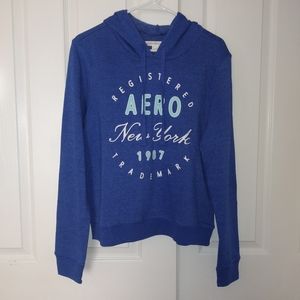 Womens Aeropostale Logo Blue Hoodie Sweaters